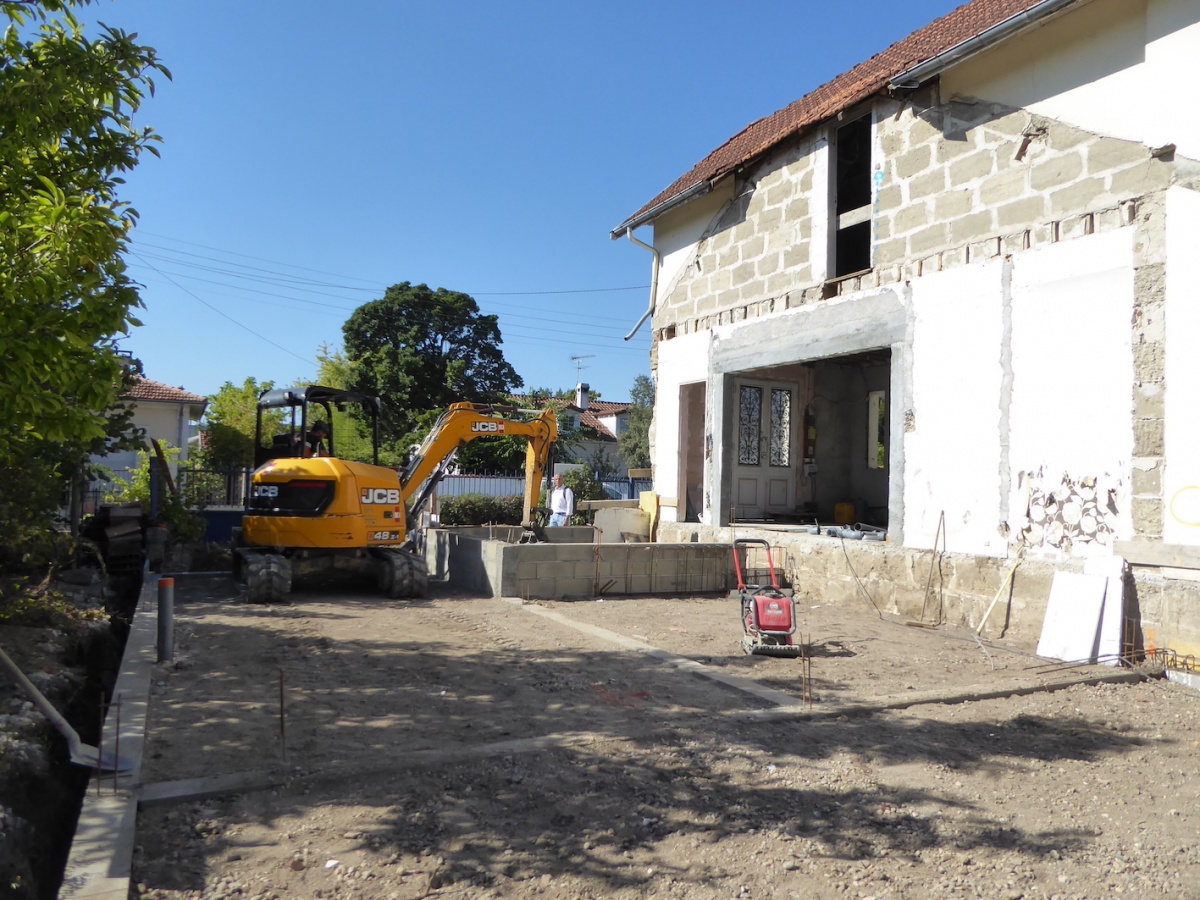 Rnovation et extension d'une Villa annes 30  Mrignac 2018 : Chantier - Fondations