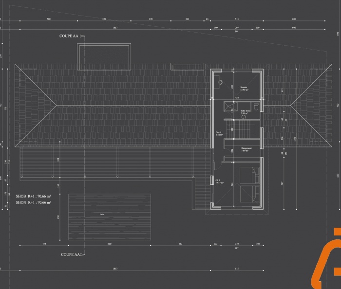 Hybride contemporain : plan R+1