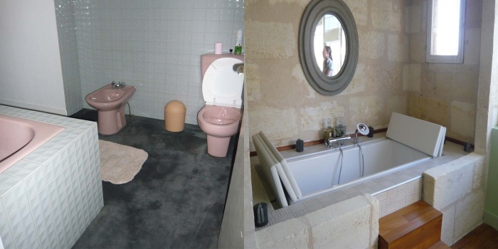 Rhabilitation d'une maison en pierre : baignoire