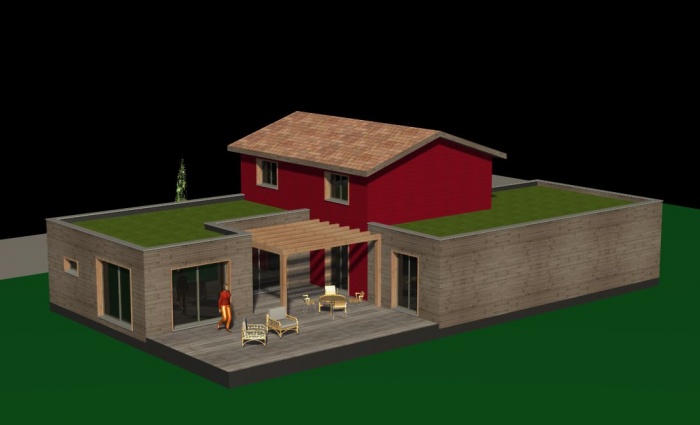 Maisons en bois : rouge def.haut