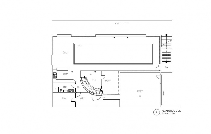 Maison R.  Beaumont sur Lze (31) : Maison R. Plan Sous sol