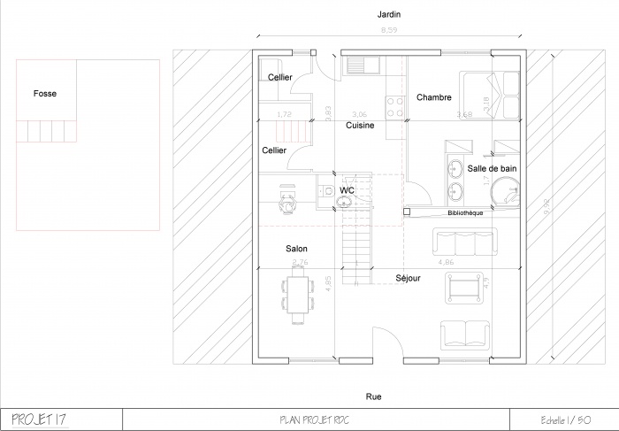 Amnagement maison de ville : Plan RDC