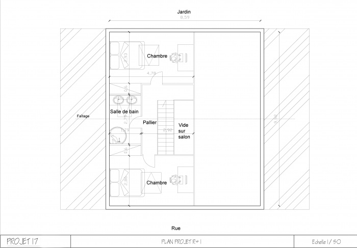 Amnagement maison de ville : Plan R+1