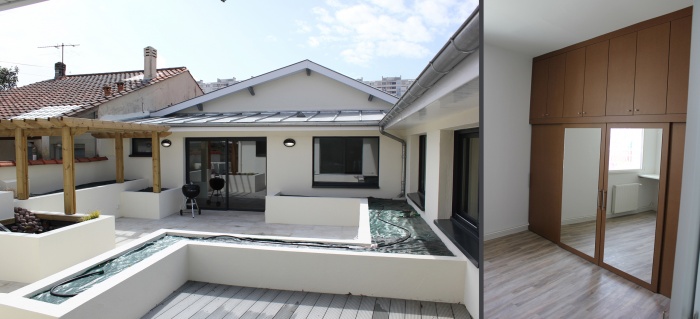 Rhabilitation d'une choppe double avec patio : patio 1bisderssing