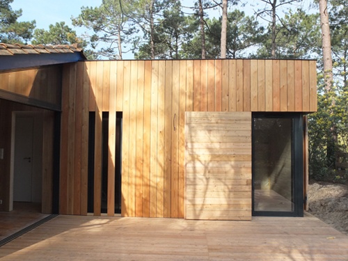 Extension et ramnagement intrieur d'une maison bois