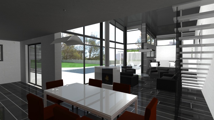 Villa contemporaine RT2012 - Toit terrasse & monopente zinc : toulouse-maison-contemporaine-toit-terrasse-et-zinc-11
