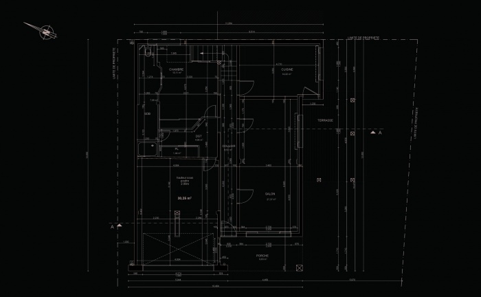 Transformation d'un garage en bureau : ARCHIBDX PLAN EDL GRADIGNAN