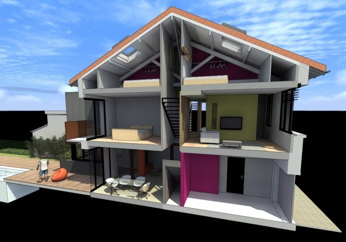 Maison H - Rnovation  Toulouse : Coupe 3D