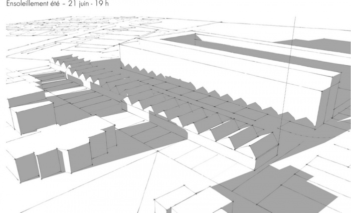 Maisons en bandes BBC : jra- 12010 - Ensoleillement t 19H