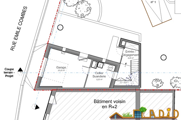 Extension/surlvation d'une ancienne curie/garage : 13-020 - Projet - RDC