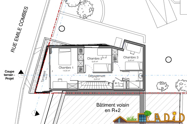 Extension/surlvation d'une ancienne curie/garage : 13-020 - Projet - R+2