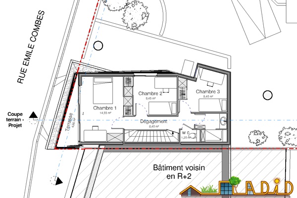 Extension/surlvation d'une ancienne curie/garage : 13-020 - Projet - R+2