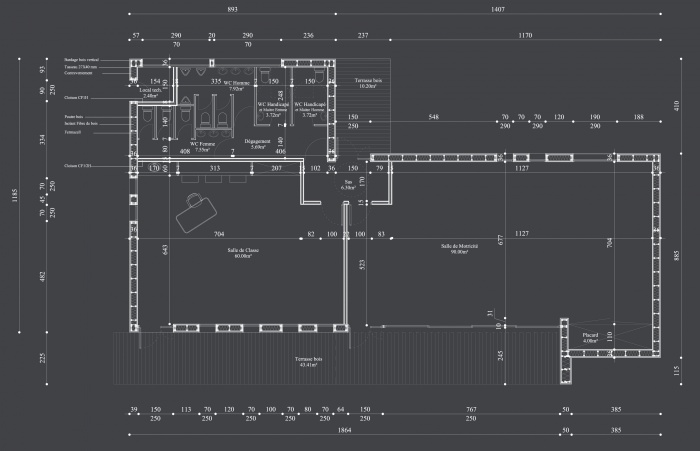 Extension d'une Ecole : Plan RDC