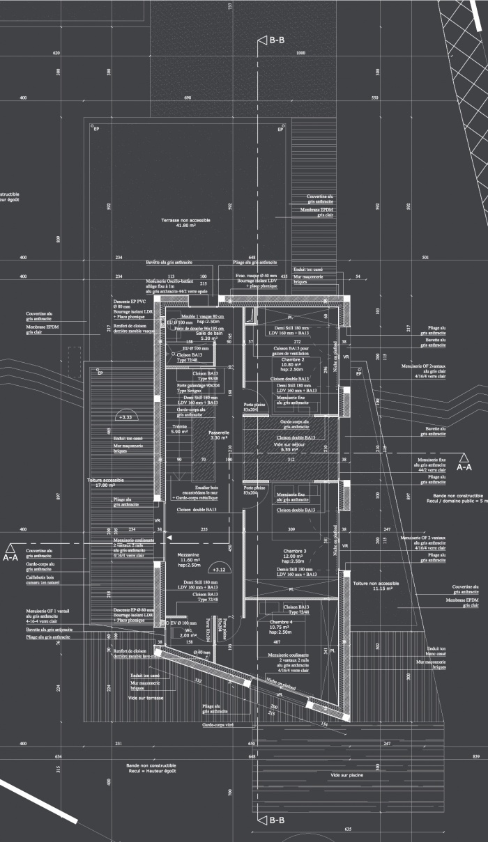 Maison imbrique : Plan R+1