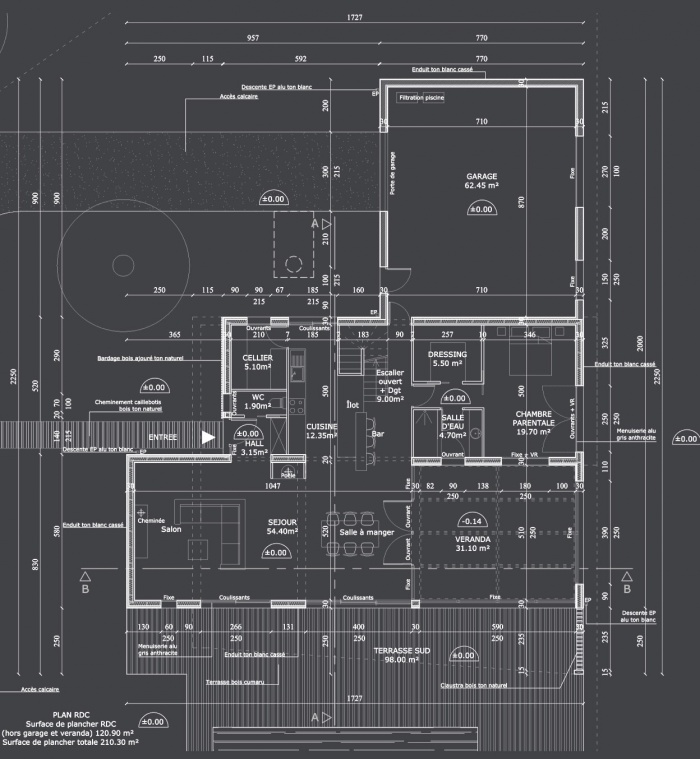 Maison S : Plan RDC projet