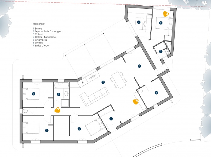 Extension Maison M : PLAN ST MEDARD PROJET