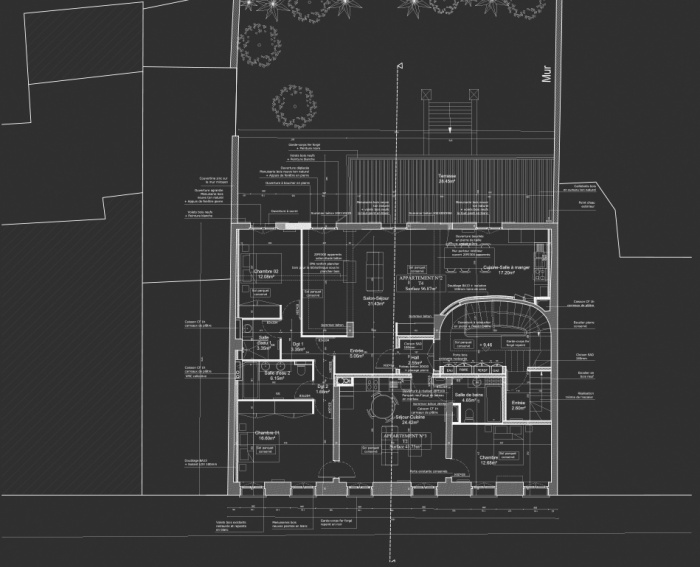 Rhabilitation, surlvation et extension d'un immeuble  Bordeaux : Plan R+1