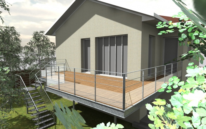 Restructuration partielle d'une maison et cration d'une terrasse haute : le projet