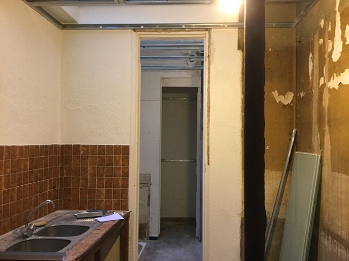 Restructuration d'un appartement bordelais. : chantier