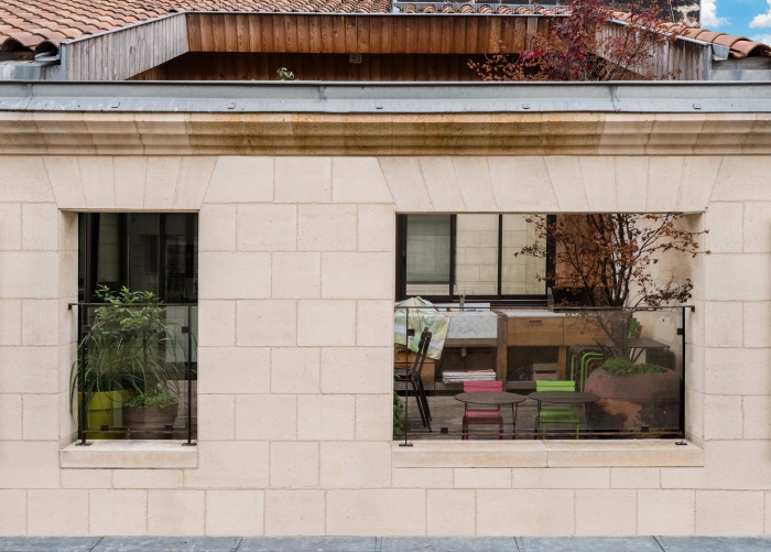 Petit immeuble bordelais : Dtail terrasse