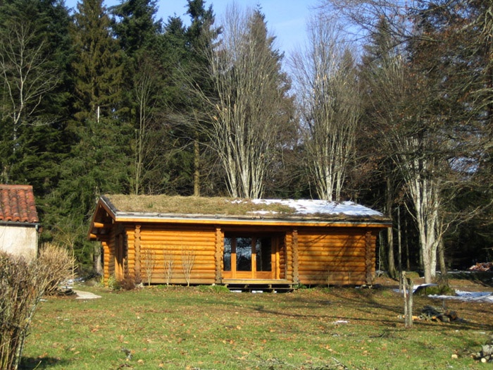 Maison  ossature bois et toiture vgtalise