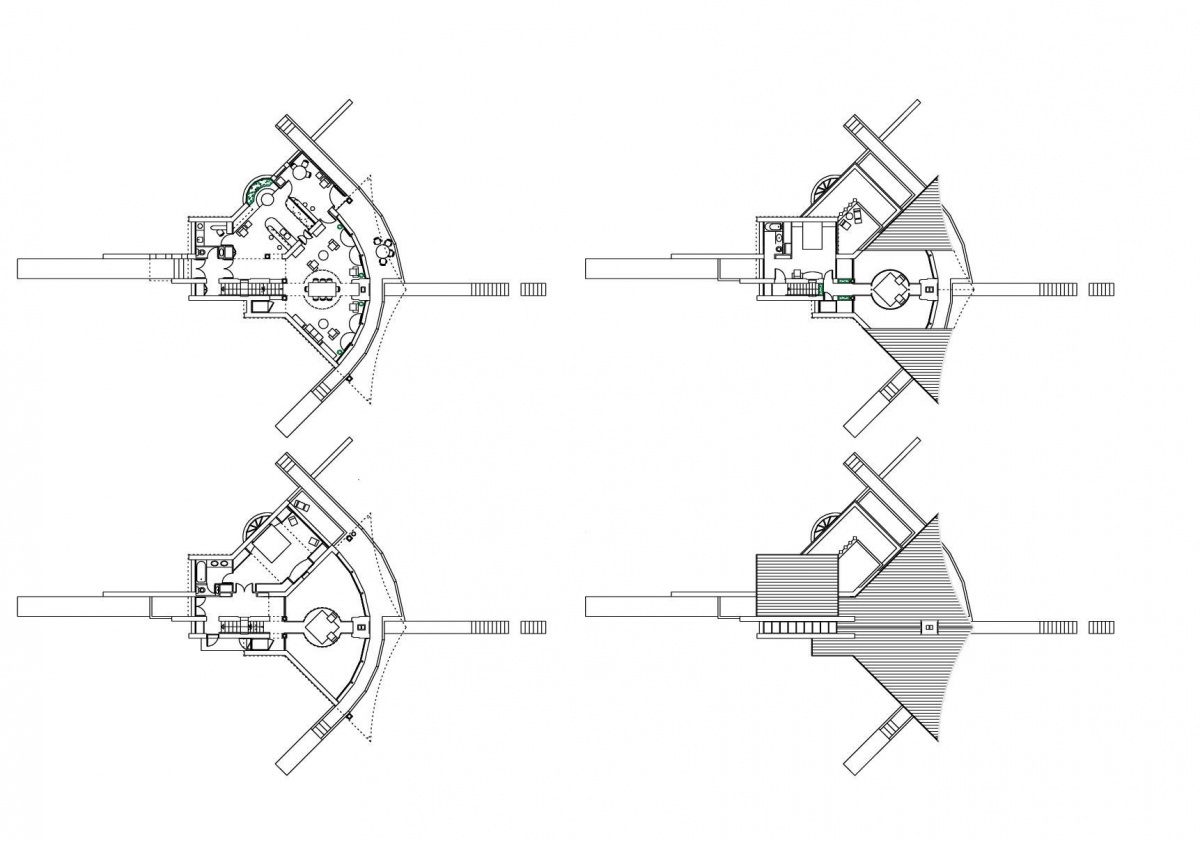 Maison sous la falaise : Plans des niveaux